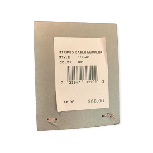 NWT Michael Kors Striped Cable Muffler Scarf Knit Warm Black - Picture 3 of 5